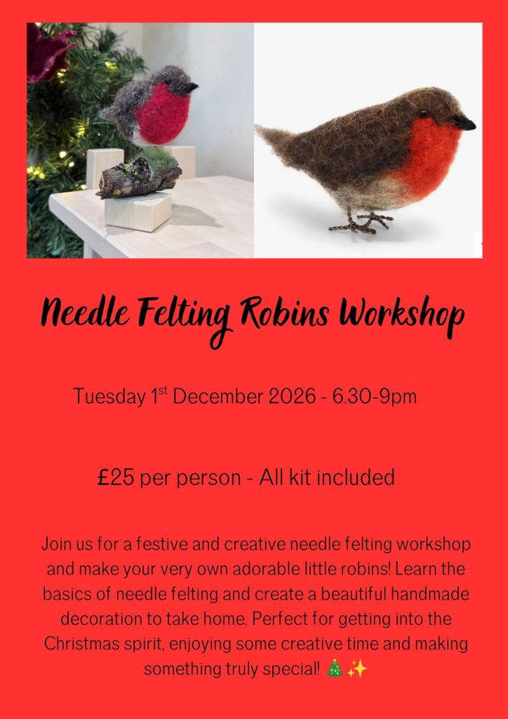 Needle Felting Robin Workshop 1st December 26