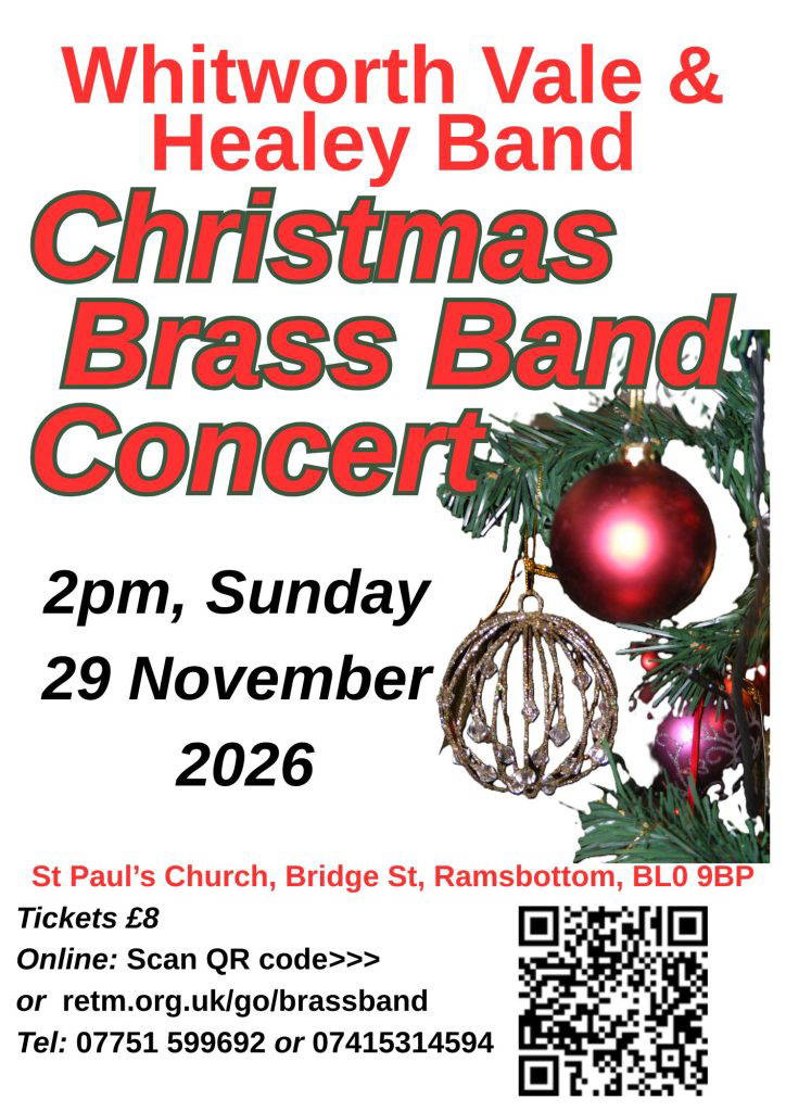 Whitworth Vale & Healey Band Xmas Concert 29th November 2026